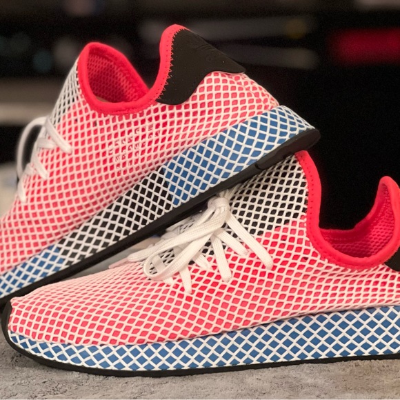 Adidas Deerupt Sz 13 Red/Blue - Picture 2 of 3